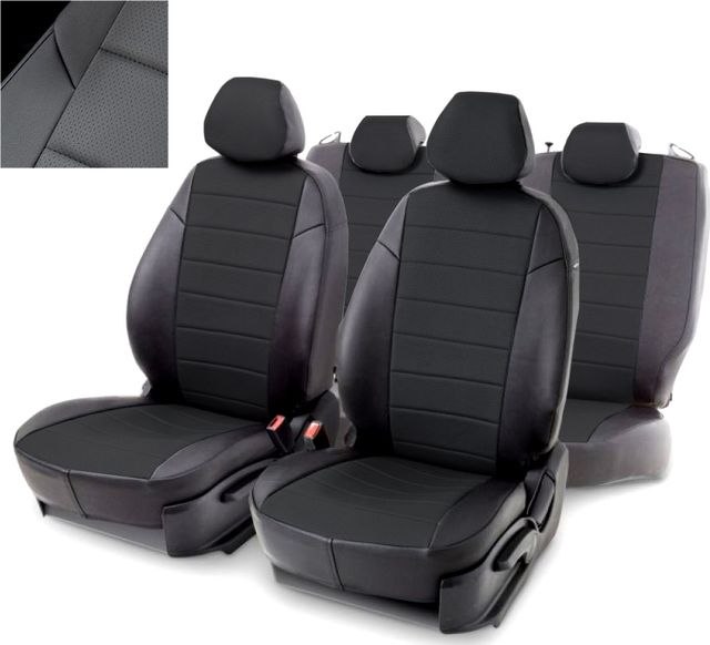 Чехлы Seintex на сидения для Chevrolet Aveo II 2011-2024, цвет Черный. Артикул 85424