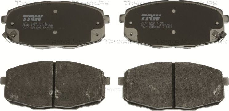 Тормозные колодки TRW COTEC передние для Kia Cerato II 2009-2013. Артикул GDB3342