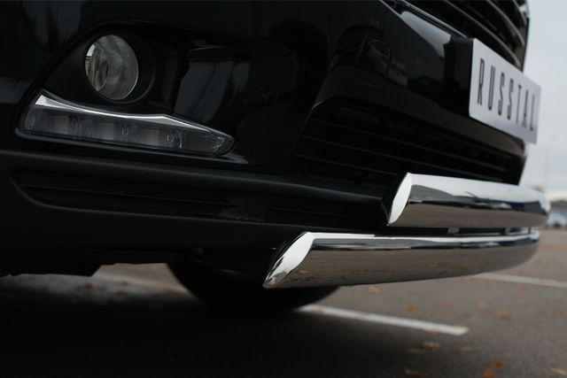 Защита RusStal переднего бампера d75х42 (дуга) d75х42 (дуга) для Toyota Highlander III 2014-2026. Артикул THRZ-001915