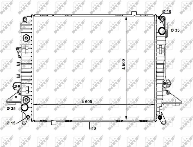 Радиатор охлаждения двигателя NRF (алюминий). Артикул 58463