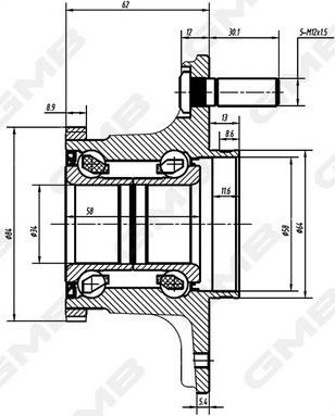 Ступица колеса GMB для Honda Shuttle I 1997-2004. Артикул GH22800T