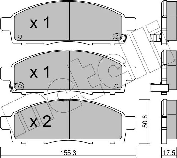 Тормозные колодки Metelli передние для Mitsubishi L200 V 2014-2026. Артикул 22-0791-1