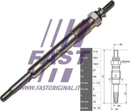 Свеча накаливания (накала) Fast. Артикул FT82732