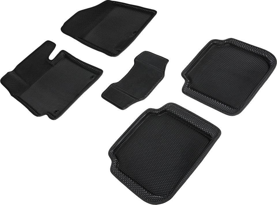 Коврики Seintex 3D EVA Соты для салона Kia Cerato III 2013-2018 ЧЕРНЫЕ. Артикул 95404