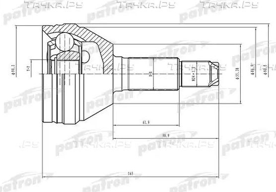 Шрус наружный (граната) Patron. Артикул PCV1498