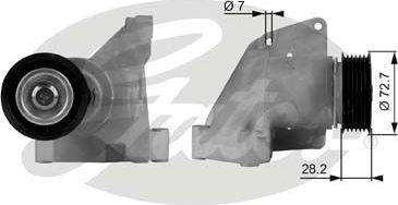 Натяжной ролик (натяжитель) приводного поликлинового ремня Gates DriveAlign®. Артикул T38316