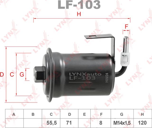 Топливный фильтр LYNXauto для Lexus LX 470 1998-2008. Артикул LF-103