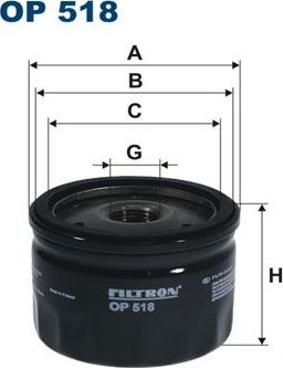Масляный фильтр Filtron. Артикул OP 518