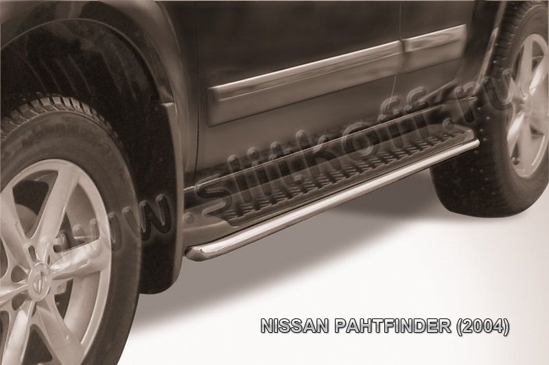 Защита Slitkoff штатного порога d42 для Nissan Pathfinder R51 2004-2010. Артикул NIP010
