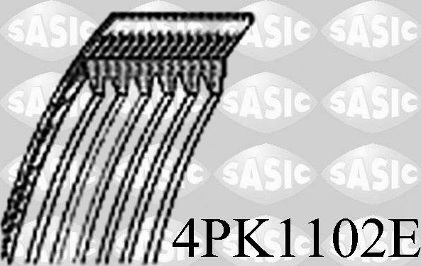 Приводной ремень поликлиновой Sasic для Citroen Jumper II 2006-2026. Артикул 4PK1102E
