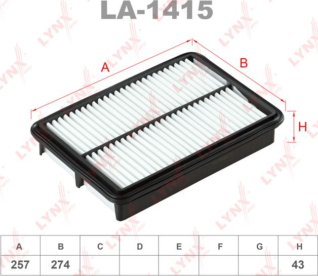 Воздушный фильтр LYNXauto. Артикул LA-1415