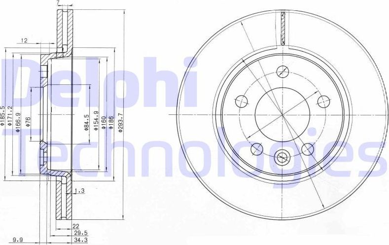 Тормозной диск Delphi. Артикул BG3893