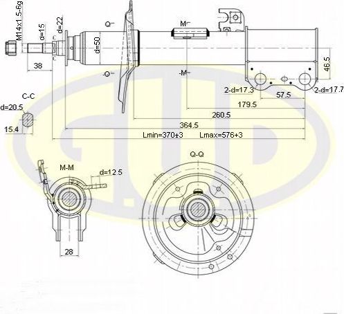 Амортизатор G.U.D. передний левый для Toyota Ipsum II (M20) 2001-2009. Артикул GSA334320