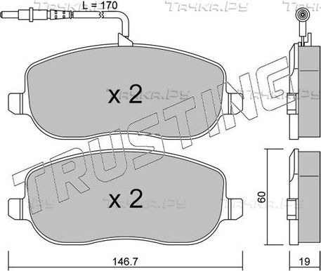 Тормозные колодки Trusting передние для Peugeot 807 I 2002-2014. Артикул 546.0