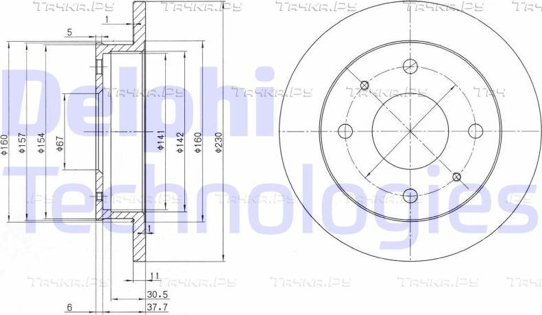Тормозной диск Delphi. Артикул BG3337