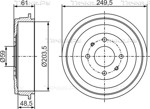 Тормозной барабан Bosch. Артикул 0 986 477 286