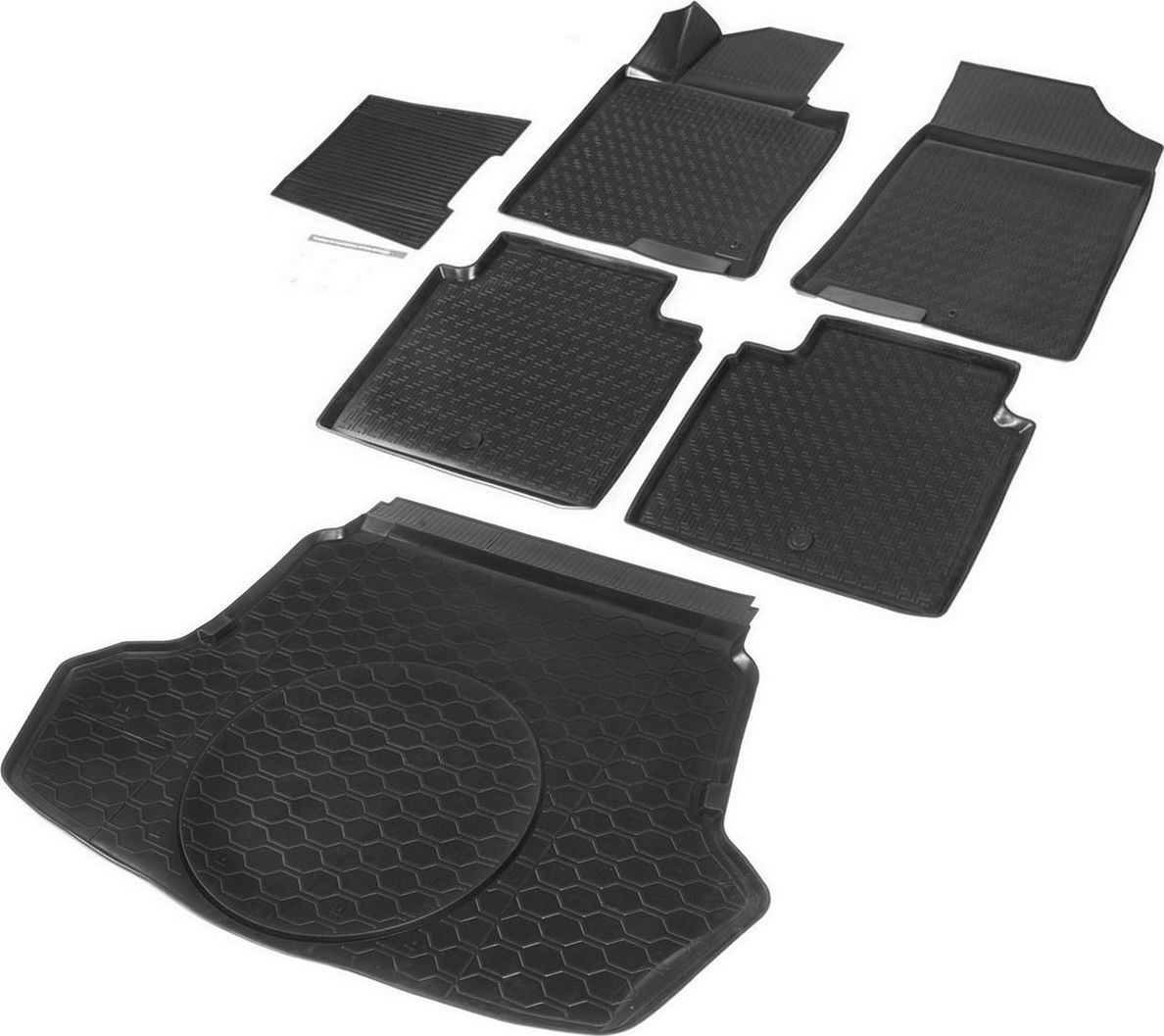 Комплект ковриков Rival для салона и багажника Kia Optima IV седан (Luxe, Prestige, GT, GT Line) 2016-2020. Артикул K12807001-3