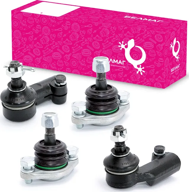 Комплект Конвейерный LADA 11171921101221702190 ( шар.опоры Конвейерный 2 шт., наконечники БелМаг BM.0091 (Belmag). Артикул BM.0091