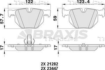 Тормозные колодки Braxis. Артикул AA0388
