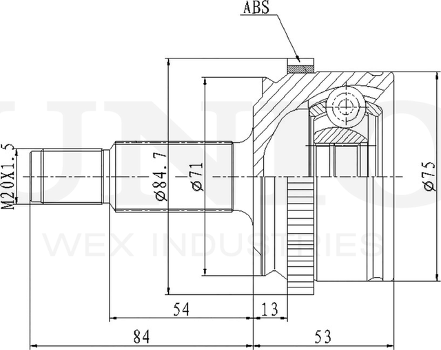 ШРУС наружный (Unio). Артикул CVJ-20240