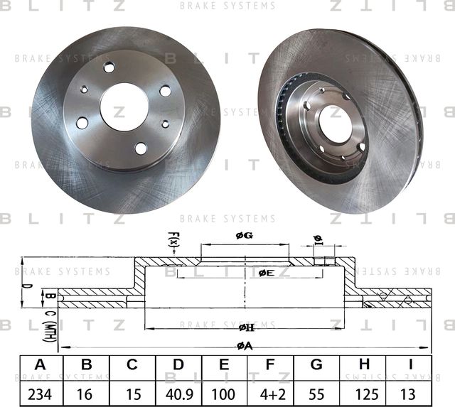 Диск тормозной (Blitz). Артикул BS0663