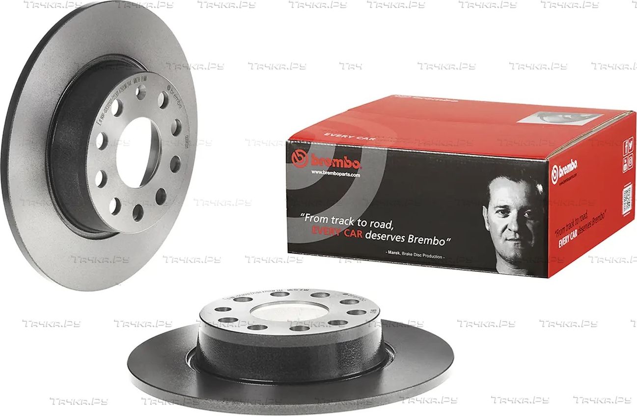 Тормозной диск Brembo PRIME LINE - UV Coated задний для Skoda Octavia A7 2012-2019. Артикул 08.B413.11