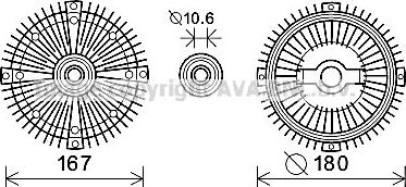 Муфта вентилятора (вискомуфта) AVA для Mercedes-Benz T1 1988-1996. Артикул MSC499