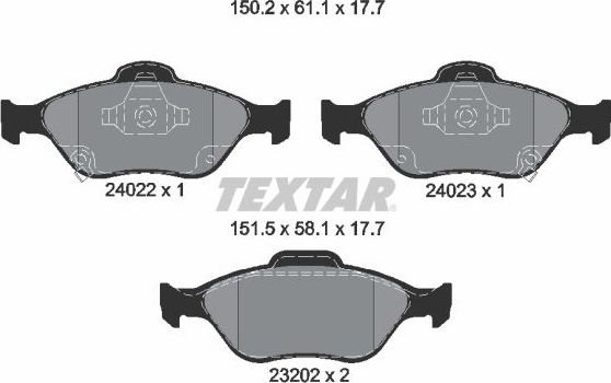 Тормозные колодки Textar. Артикул 2402201