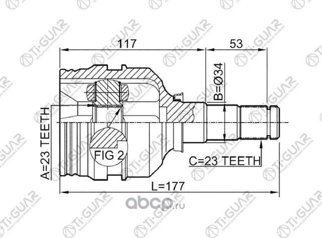 ШРУС TG-IN9510 / 0111-ZZE120 * TiGuar (TI-Guar). Артикул TGIN9510