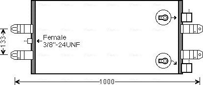 Радиатор кондиционера (конденсатор) AVA (алюминий) для Scania R 2016-2026. Артикул SC5047