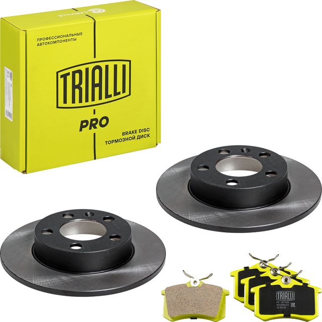 Комплект торм. дисков и колодок для а/м VW Polo Sedan (10-) зад. (перф (Trialli). Артикул BK1802S