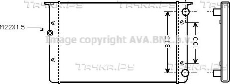 Радиатор охлаждения двигателя AVA для Volkswagen Golf III 1991-1999. Артикул VNA2105