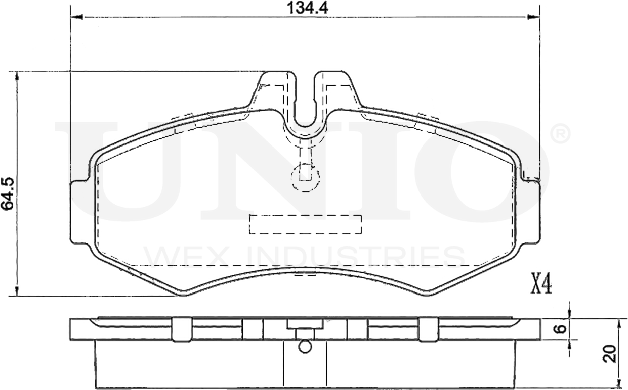 Колодки тормозные дисковые, комплект (Unio). Артикул BRP-20011