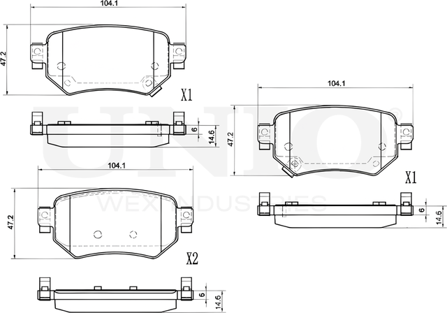 Колодки тормозные дисковые, комплект (Unio). Артикул BRP-20460