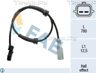 Датчик ABS FAE задний левый для Renault Kangoo II 2008-2026. Артикул 78537