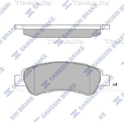 Тормозные колодки Sangsin Hi-Q задние для Fiat Ducato III 2006-2026. Артикул SP1727