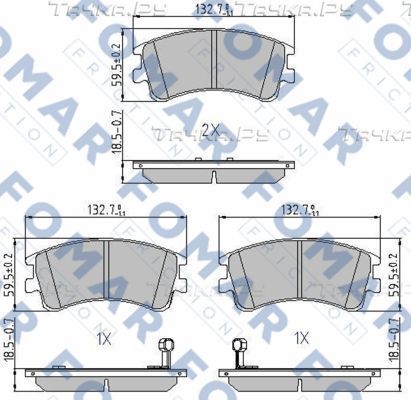 Тормозные колодки Fomar. Артикул FO 924981