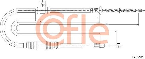 Трос ручника (тросик ручного тормоза) Cofle. Артикул 92.17.2205