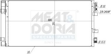 Радиатор кондиционера (конденсатор) Meat & Doria. Артикул 991160