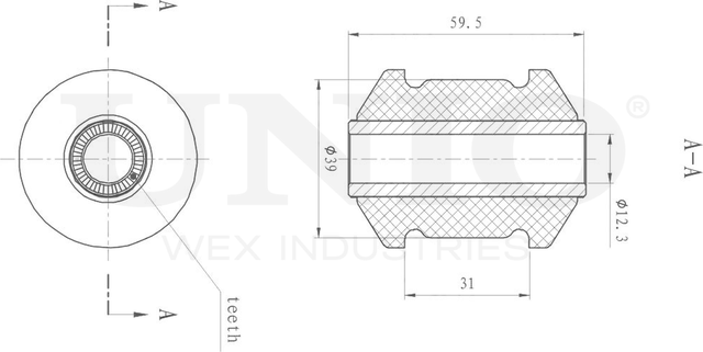 Сайлентблок рычага подвески (Unio). Артикул RMP-20144