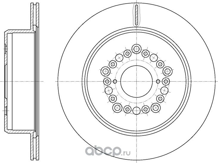 Диск тормозной вентилируемый (G-Brake). Артикул GR02659