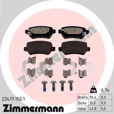 Тормозные колодки Zimmermann. Артикул 23417.150.1