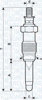 Свеча накаливания (накала) Magneti Marelli. Артикул 062587001304