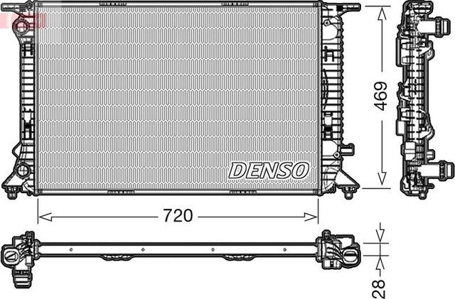 Радиатор охлаждения двигателя Denso. Артикул DRM02022