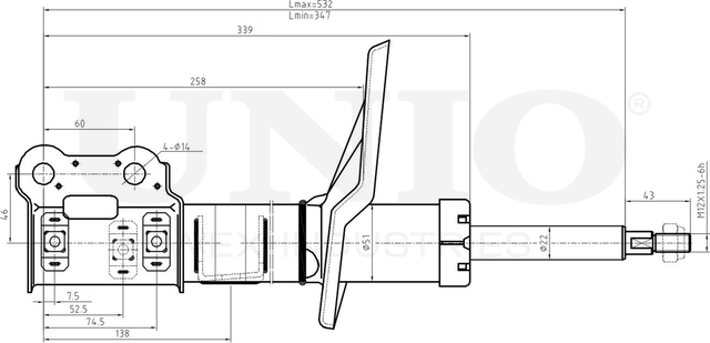 Амортизатор подвески (Unio). Артикул SAB-10067