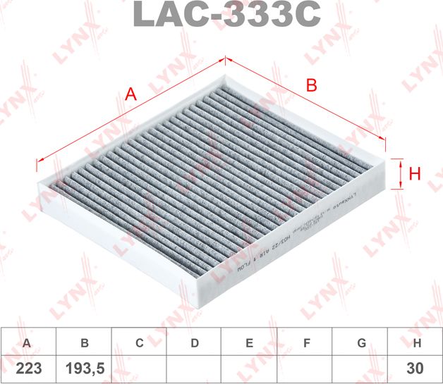 Салонный фильтр LYNXauto. Артикул LAC-333C