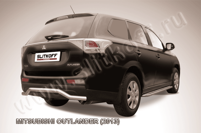 Защита Slitkoff заднего бампера d57 волна для Mitsubishi Outlander III 2013-2014. Артикул MOUT13-010