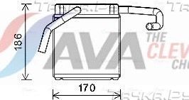 Радиатор отопителя (печки) AVA для Mazda BT-50 I 2006-2013. Артикул FD6607