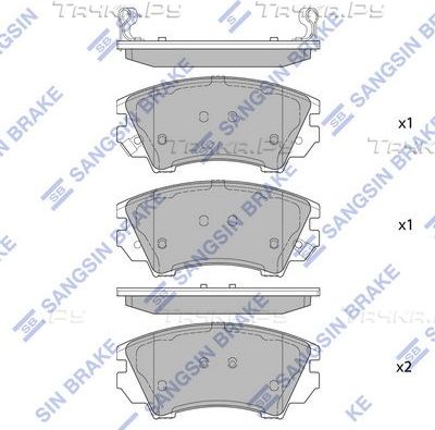 Тормозные колодки Sangsin Hi-Q передние для Opel Astra J 2009-2017. Артикул SP2175
