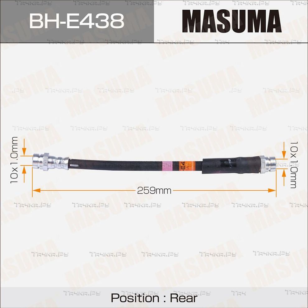 Тормозной шланг Masuma задний правый/левый для Volkswagen Passat B6 2005-2011. Артикул BH-E438